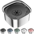 3L Stainless Steel Dog Water Bowl - 101Oz Spill-Proof Large Capacity Slow Feeder for Travel and Vehicle Use