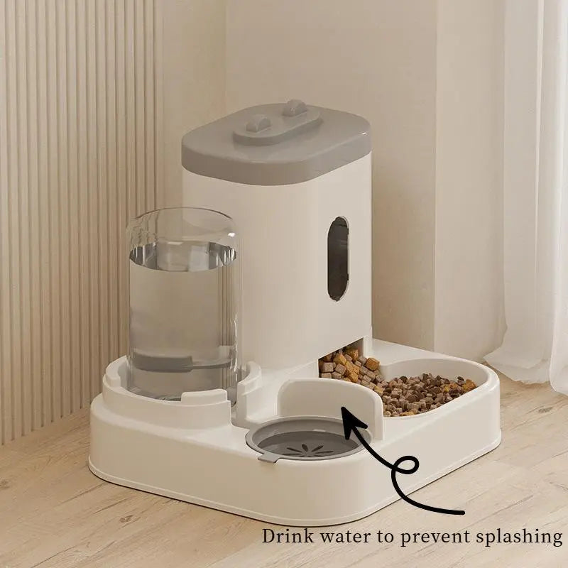 Automatic Pet Feeder and Water Dispenser Combo for Cats and Dogs, Large Capacity and Washable Design