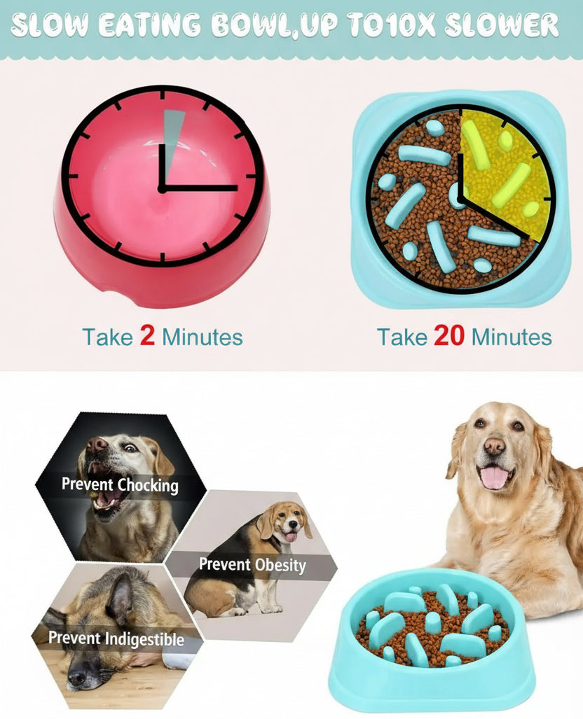 Slow Feeder Dog Bowl for Large Dogs, Food-Safe Material, Anti-Choke Puzzle Bowl