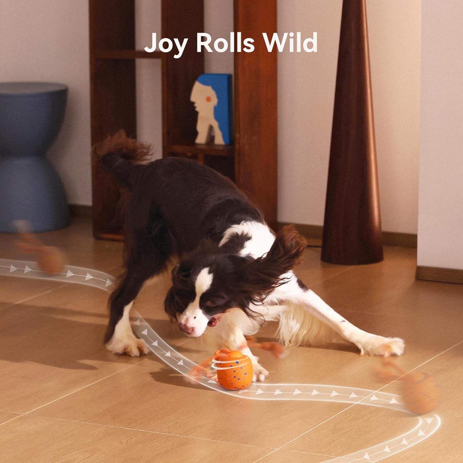 Smart Interactive Dog Toy, Wicked Ball Rolly, Automatic Moving, Bouncing, Rotating, E-TPU Material, with Rope & Barks Sound Active Rolling Interactive Dog Ball for Medium and Large Dogs