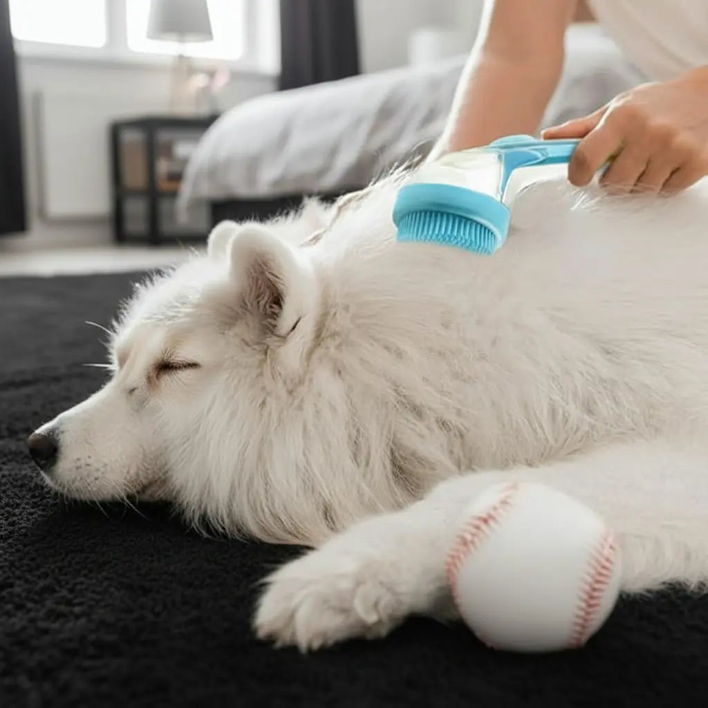 2026 Upgraded 2-In-1 Pet Bath Brush with Soap Dispenser, 8 × 3 × 4 In, Soft Silicone Grooming & Shedding Comb for Dogs and Cats, Gentle Massage Scrubber for Easier Bathing and Cleaner Coats