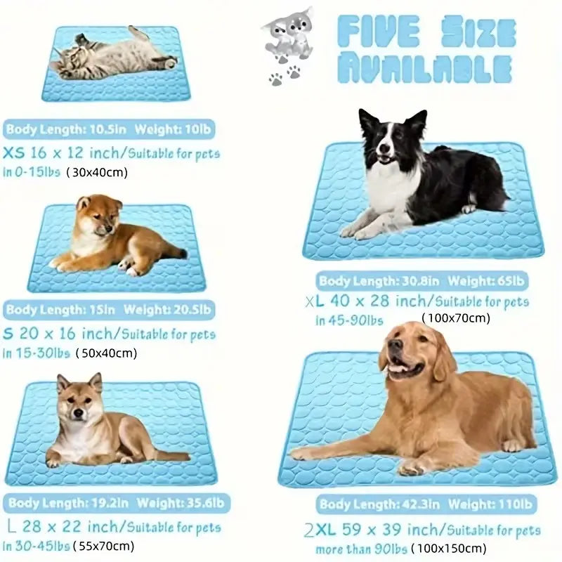 2026 New Cooling Dog Pad, Ice Silk Cooling Mat for Dogs, Non-Slip & Machine Washable Design, Summer Comfort Mat for Small to Large Pets, Universal Fit, Recycle #GLOBAL PICKS