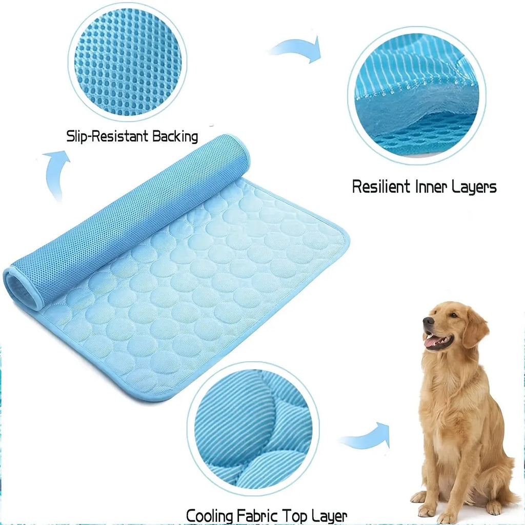 2026 New Cooling Dog Pad, Ice Silk Cooling Mat for Dogs, Non-Slip & Machine Washable Design, Summer Comfort Mat for Small to Large Pets, Universal Fit, Recycle #GLOBAL PICKS