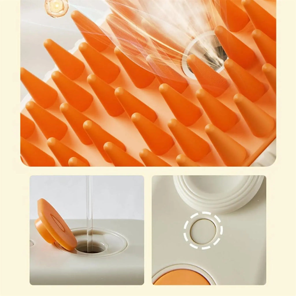 3 in 1 Pet Steam Brush Pet Steamy Mist Steam Pet Brush for Pet Hair 3-IN-1 Steamy Cat Brush Grooming Comb for Dogs Steam Brush for Cats Remove Flying Fur Steam Advanced Pet Steam Hair Removal Comb