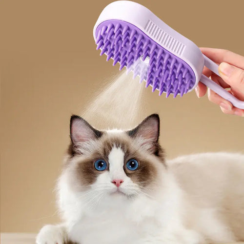 3 in 1 Pet Steam Brush Pet Steamy Mist Steam Pet Brush for Pet Hair 3-IN-1 Steamy Cat Brush Grooming Comb for Dogs Steam Brush for Cats Remove Flying Fur Steam Advanced Pet Steam Hair Removal Comb