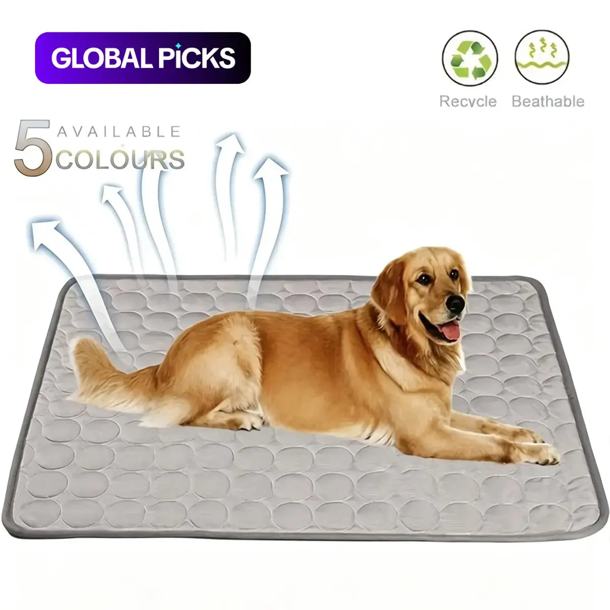 2026 New Cooling Dog Pad, Ice Silk Cooling Mat for Dogs, Non-Slip & Machine Washable Design, Summer Comfort Mat for Small to Large Pets, Universal Fit, Recycle #GLOBAL PICKS