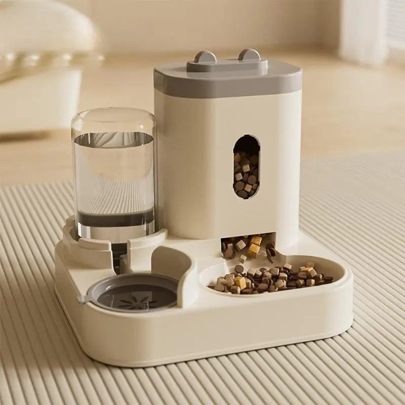 Automatic Pet Feeder and Water Dispenser Combo for Cats and Dogs, Large Capacity and Washable Design