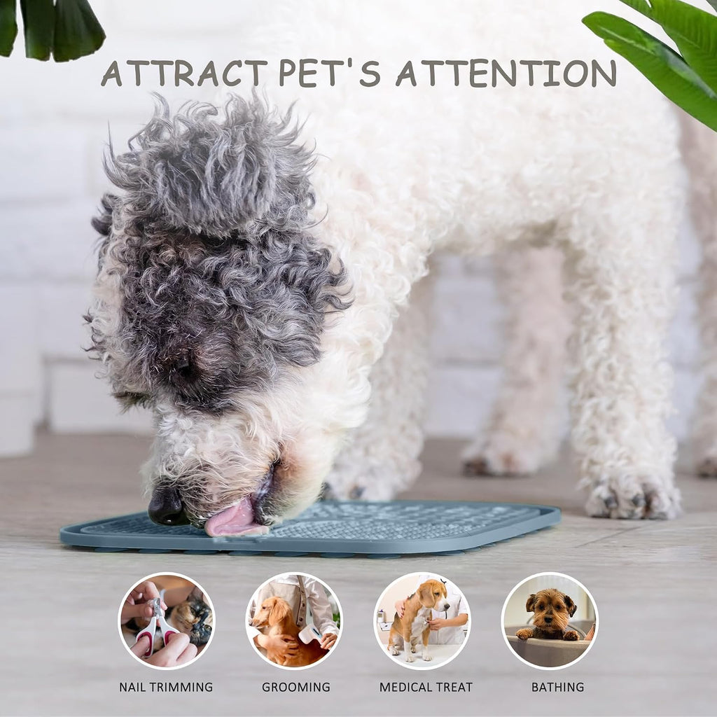 2 Pack Lick Mat for Dogs,Cats,Upgraded 8.5×8.5 Inches Licking Mats with Suction Cups,Slow Feeder Licking Pad for Anxiety Relief and Boredom Reducer,Suitable for Dog Training Set 9