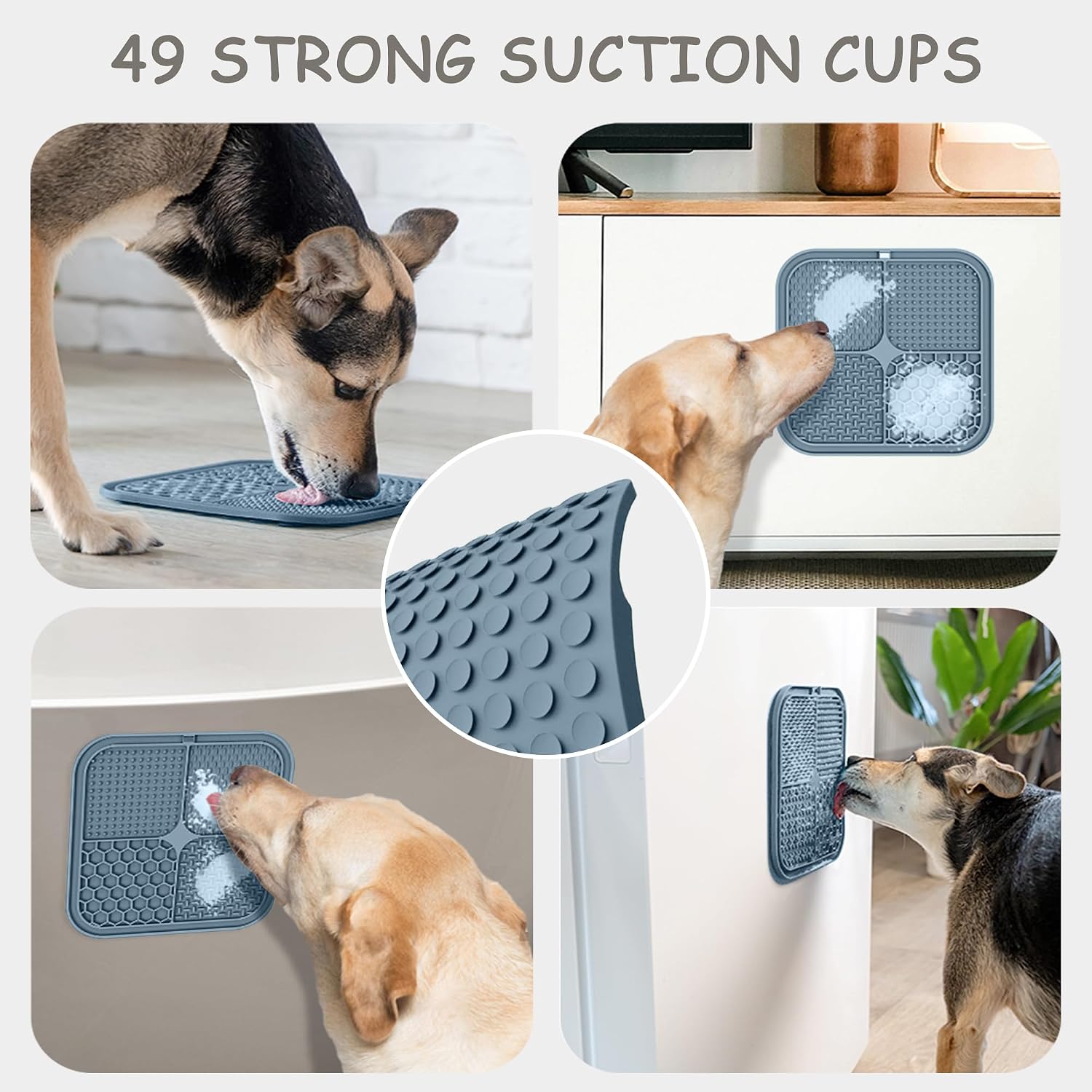 2 Pack Lick Mat for Dogs,Cats,Upgraded 8.5×8.5 Inches Licking Mats with Suction Cups,Slow Feeder Licking Pad for Anxiety Relief and Boredom Reducer,Suitable for Dog Training Set 9