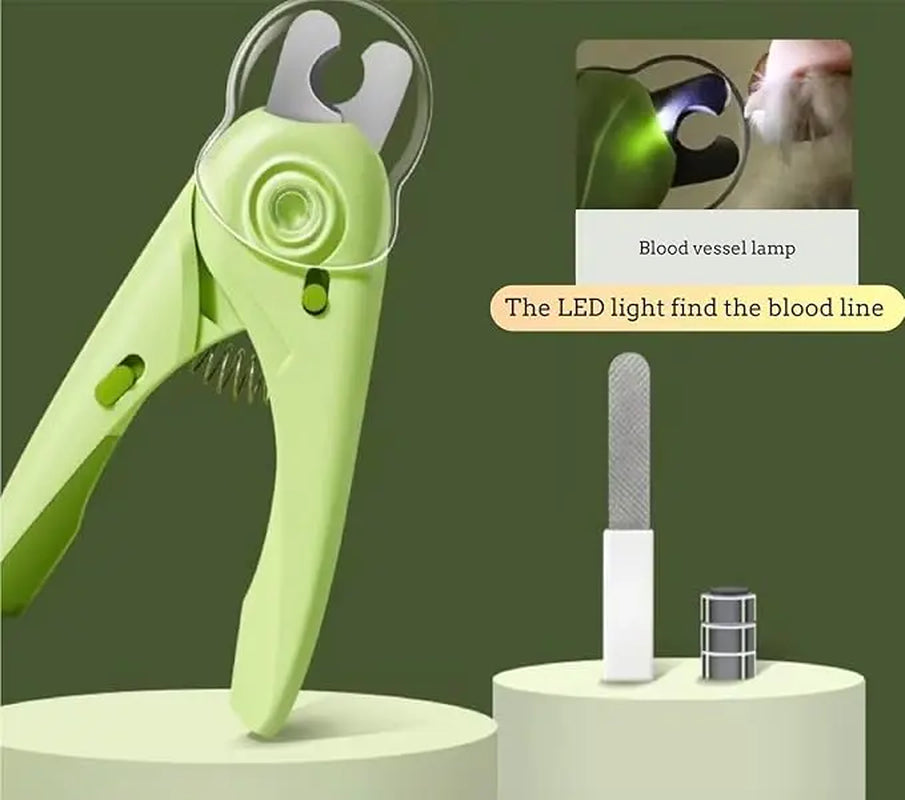 Nail Clipper Scissors Light Pet Nail Clipper with Light for Cats & Small Dogs Puppies Ultra Bright LED to Illuminate Nail Bloodline Extra-Sharp Durable Cat Claw Trimmer with Nail File Green 2-In-1 Pet Nail Clipper Stainless Steel Manual Pet Nail Clippers