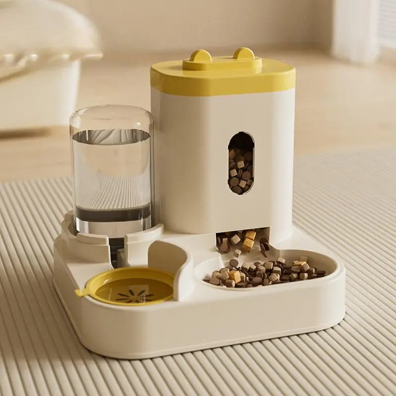 Automatic Pet Feeder and Water Dispenser Combo for Cats and Dogs, Large Capacity and Washable Design