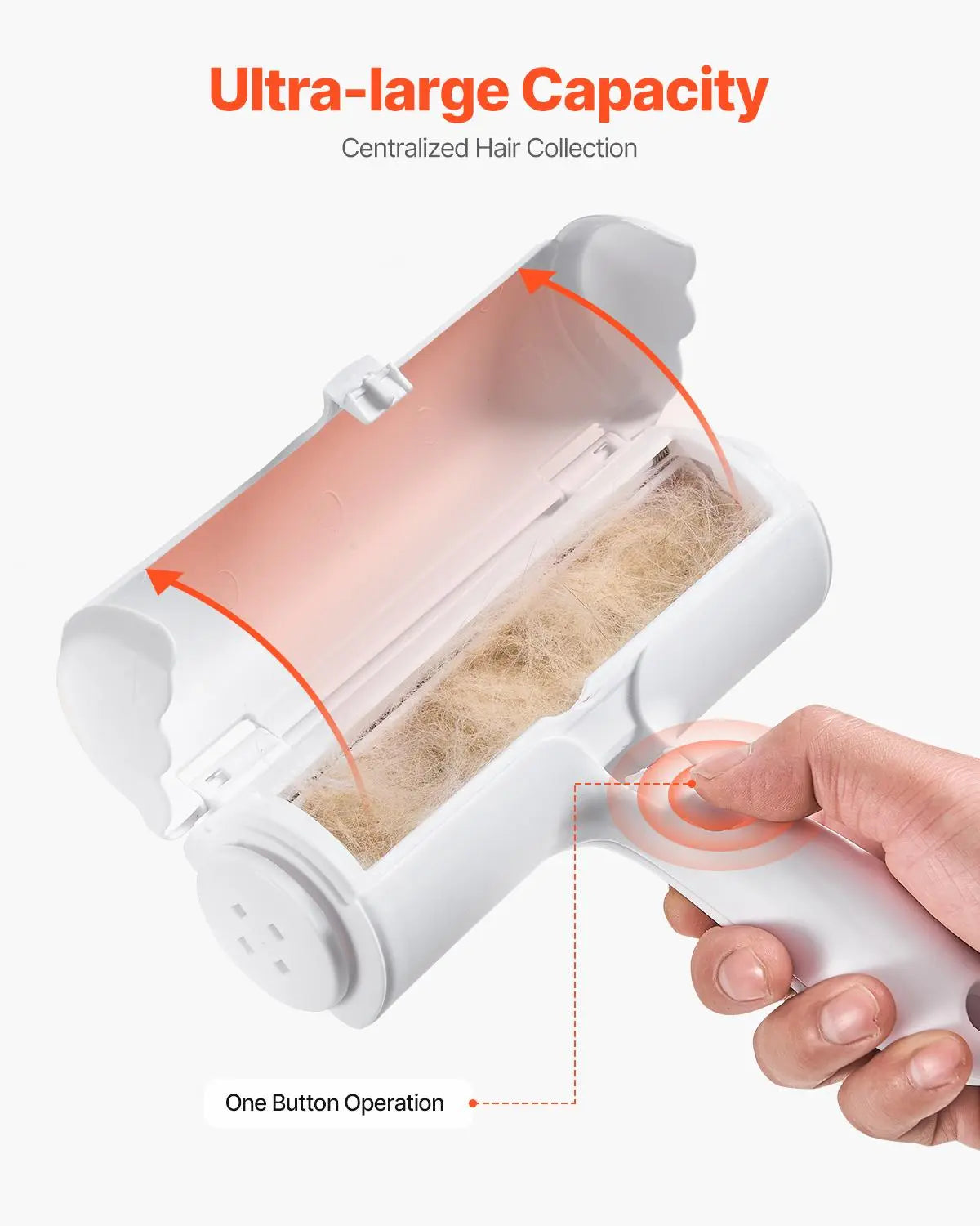 VEVOR Pet Hair Remover Roller Deshedding Tool, Reusable Dual-Sided Lint Tool for Dogs & Cats, Compact Lightweight 0.17Kg/0.38Lbs, Easy Cleanup for Home, Car