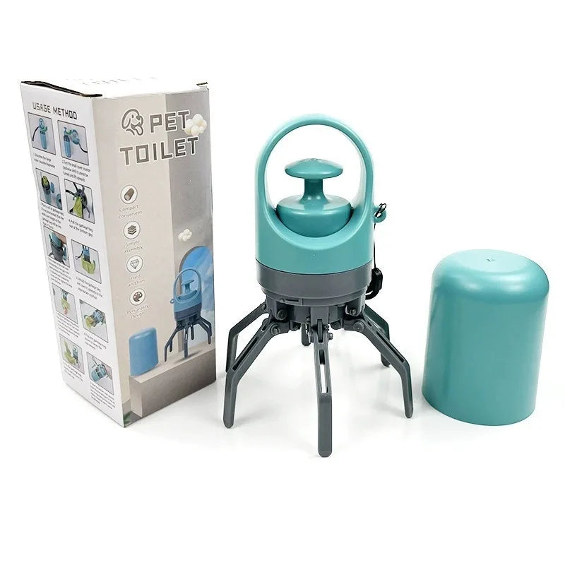 Portable Dog Pooper Scooper Outdoor Pet Waste Pick-Up Cleaner Built-In Garbage Bag Handheld Pet Poop Grabber No Touch Design