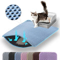 Petinstinct Cat Litter Mat, Double Layer Honeycomb Cat Litter Trapping Mat, Non Slip Waterproof Urine Proof Litter Box Mat, Scratch Resistant Durable Litter Rug