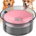 Large Capacity 2L Dog Water Bowl - Slow Feeder, Splash Proof Pet Water Dispenser for Travel, Suitable for Dogs and Cats (Pink)