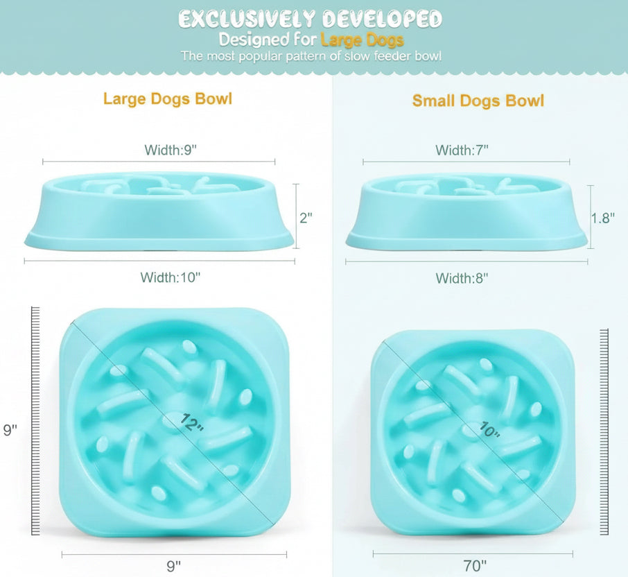 Slow Feeder Dog Bowl for Large Dogs, Food-Safe Material, Anti-Choke Puzzle Bowl