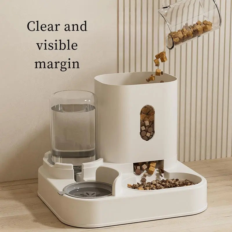 Automatic Pet Feeder and Water Dispenser Combo for Cats and Dogs, Large Capacity and Washable Design
