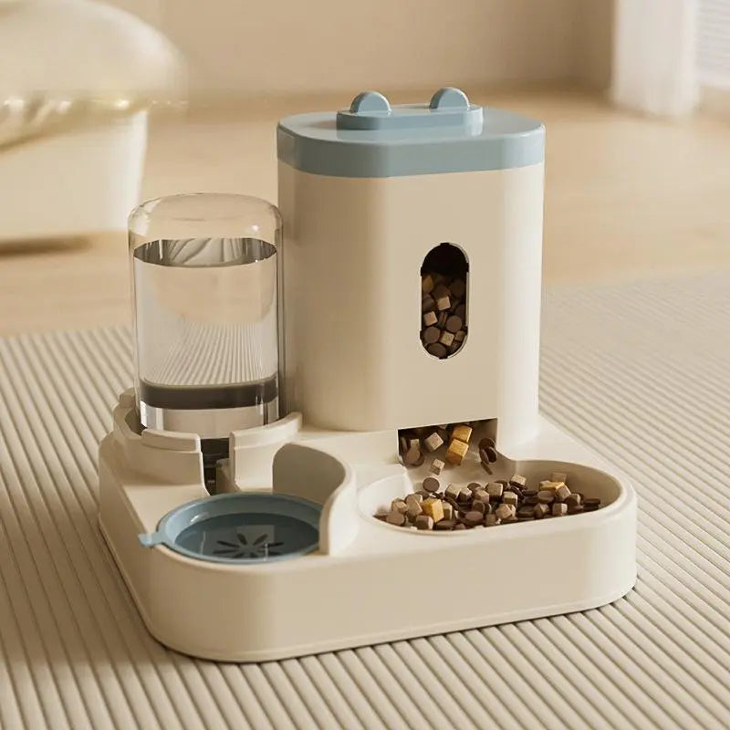 Automatic Pet Feeder and Water Dispenser Combo for Cats and Dogs, Large Capacity and Washable Design