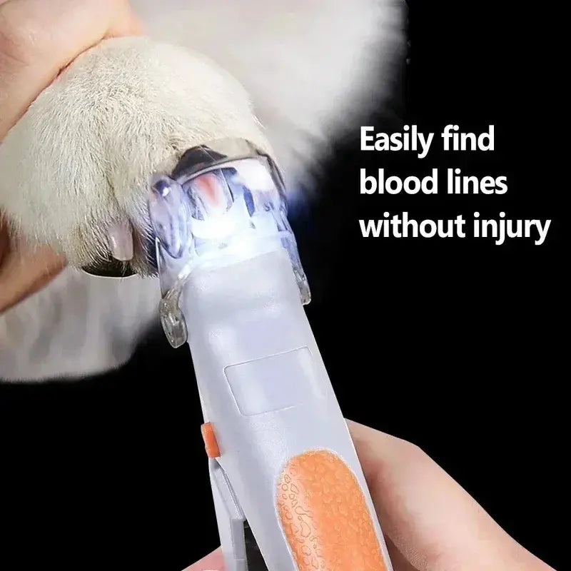 LED Pet Nail Clipper for Dogs & Cats, Safe Precise Nail Trimmer with Bright Light, Ergonomic Pet Grooming Scissors for Claw Cutting