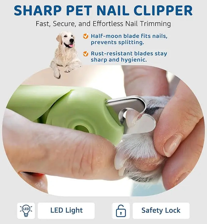 Nail Clipper Scissors Light Pet Nail Clipper with Light for Cats & Small Dogs Puppies Ultra Bright LED to Illuminate Nail Bloodline Extra-Sharp Durable Cat Claw Trimmer with Nail File Green 2-In-1 Pet Nail Clipper Stainless Steel Manual Pet Nail Clippers