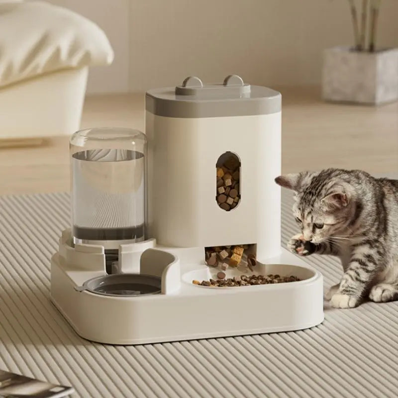 Automatic Pet Feeder and Water Dispenser Combo for Cats and Dogs, Large Capacity and Washable Design