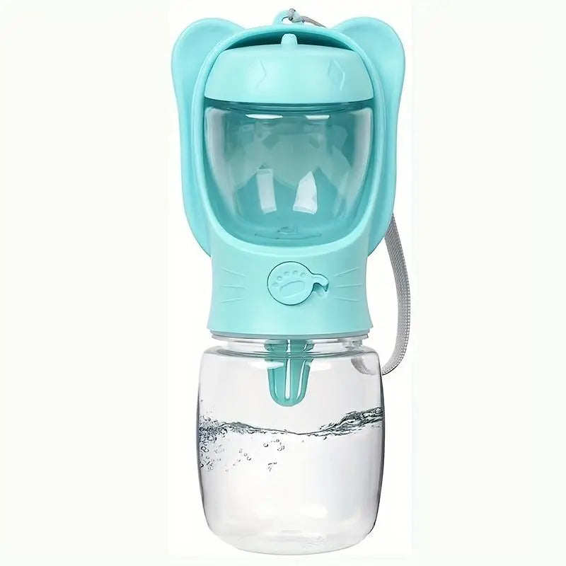Portable Pet Water Bottle, 1 Count Pet Water Bottle with Food Container, Outdoor Multifunctional Water Bottle for Feeding Dogs & Cats